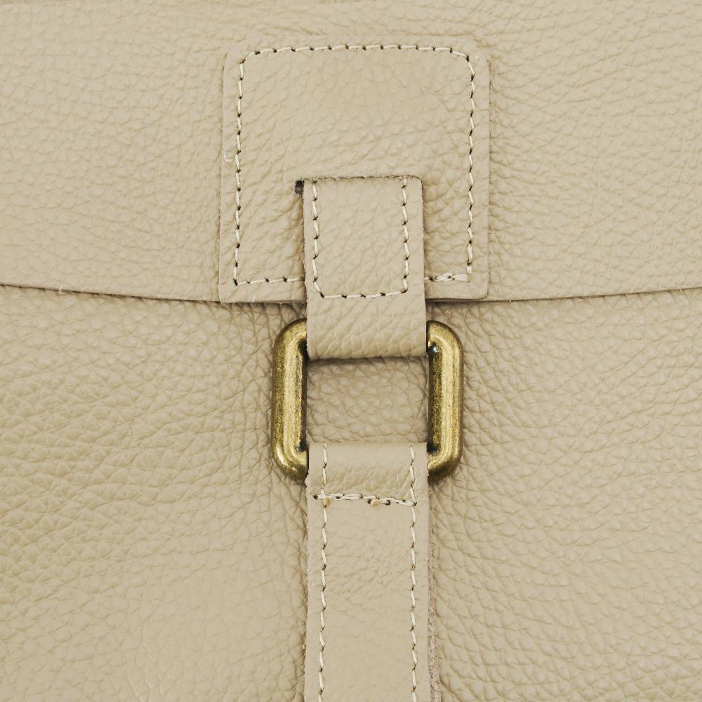 Sac bandoulière en cuir grainé COQUETTE Taupe clair