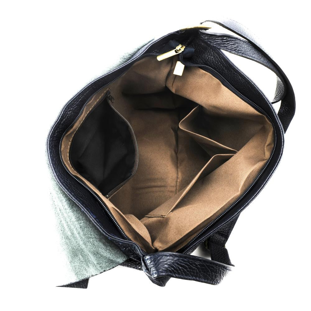 Sac bandoulière en cuir grainé COQUETTE Bleu marine