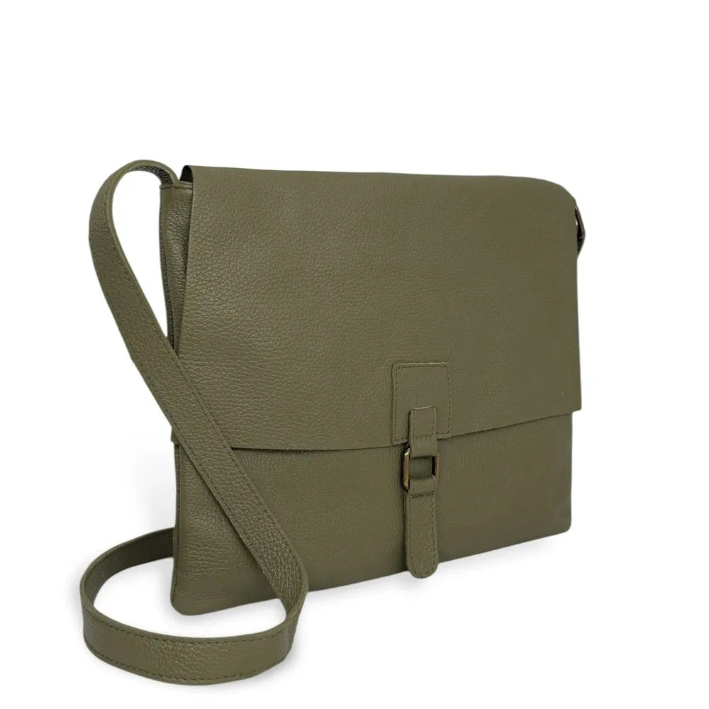 Sac bandoulière en cuir grainé COQUETTE Kaki
