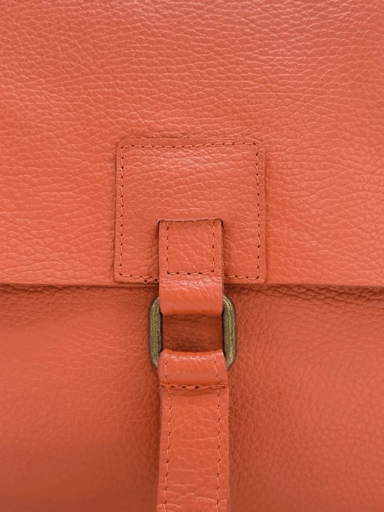 Sac bandoulière en cuir grainé COQUETTE Mandarine