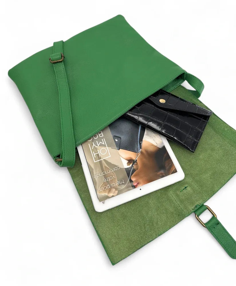 Sac bandoulière en cuir grainé COQUETTE Vert anglais