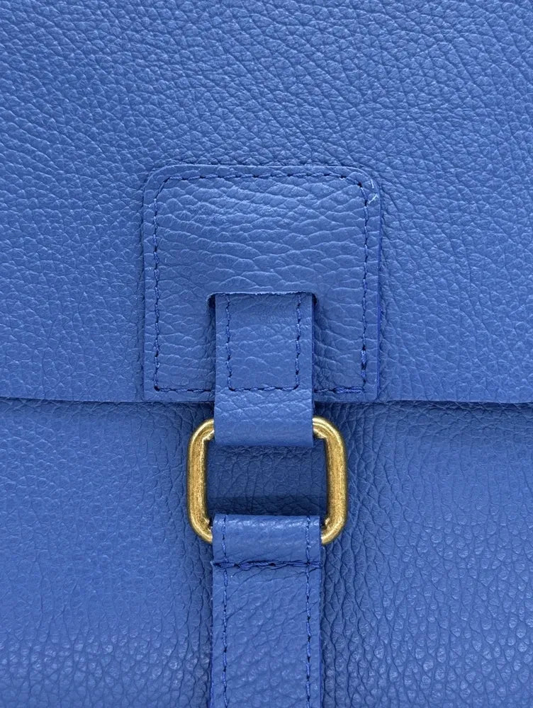 Sac bandoulière en cuir grainé COQUETTE Bleu roi