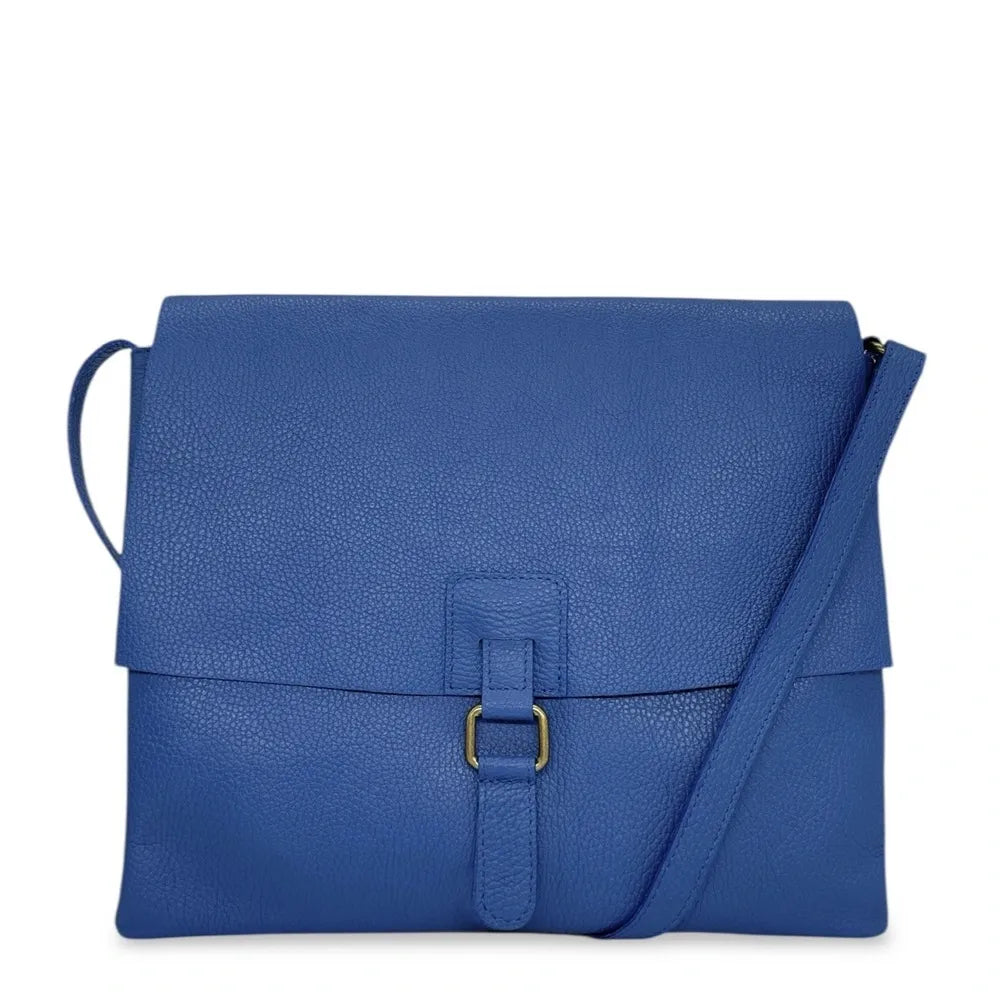 Sac bandoulière en cuir grainé COQUETTE Bleu roi
