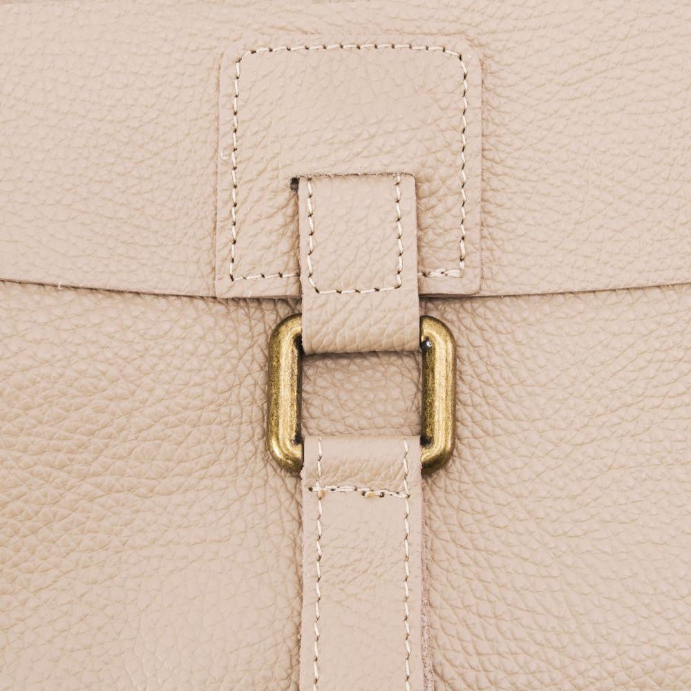 Sac bandoulière en cuir grainé COQUETTE Rose nude