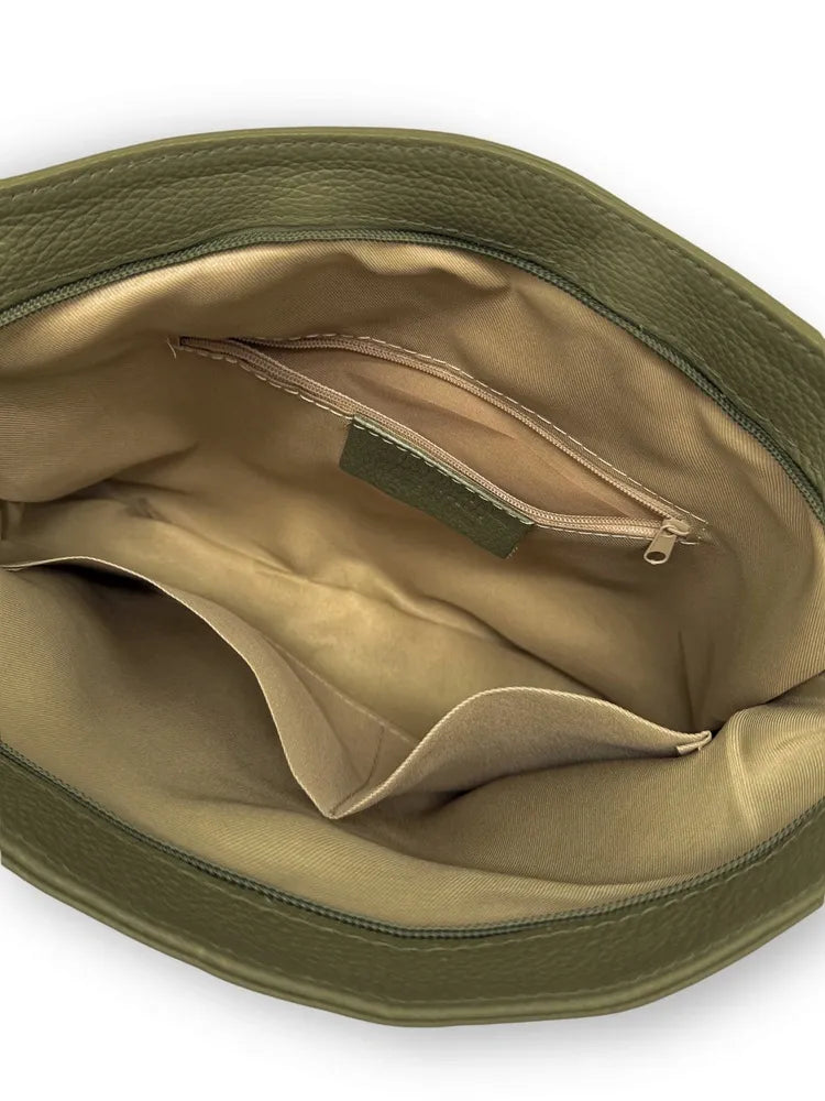 Sac bandoulière en cuir grainé COQUETTE Kaki