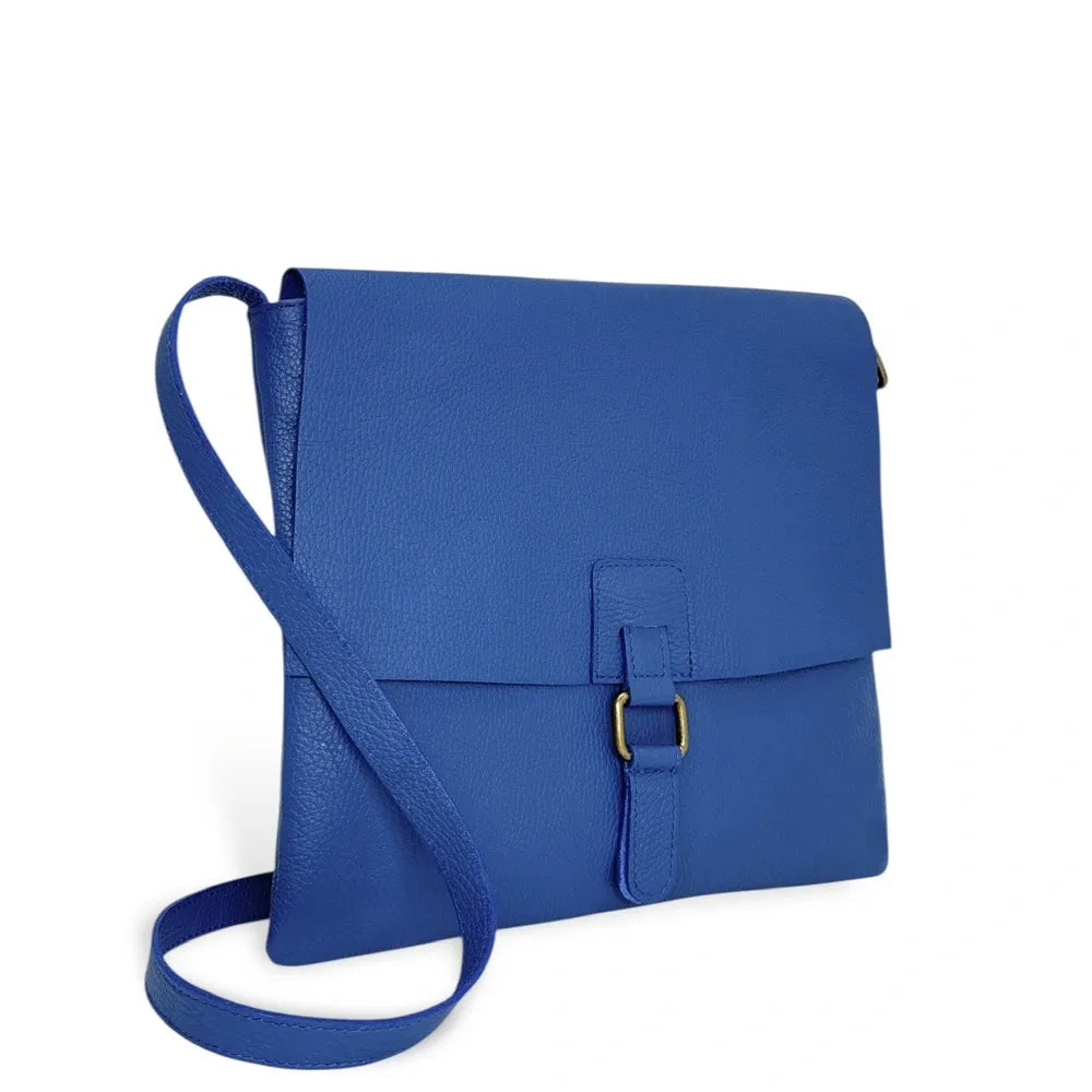 Sac bandoulière en cuir grainé COQUETTE Bleu roi