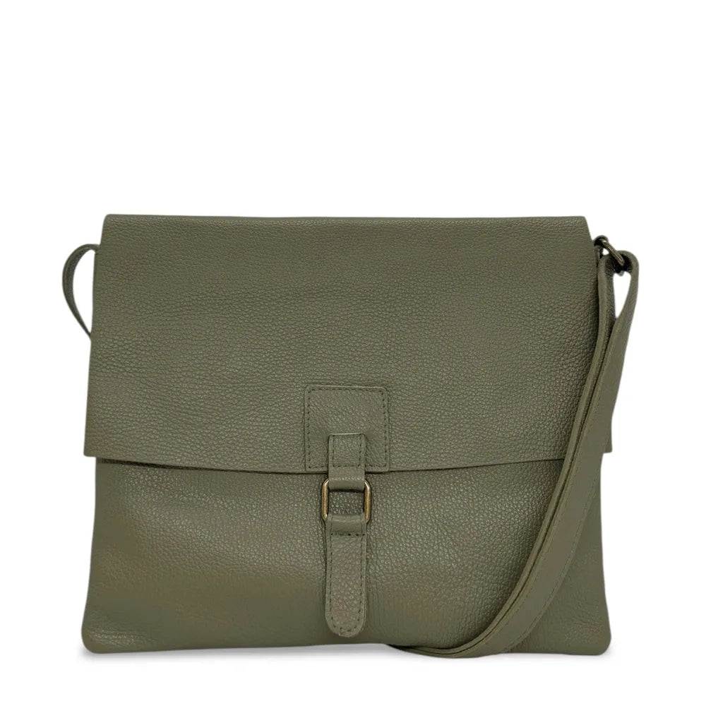 Sac bandoulière en cuir grainé COQUETTE Kaki