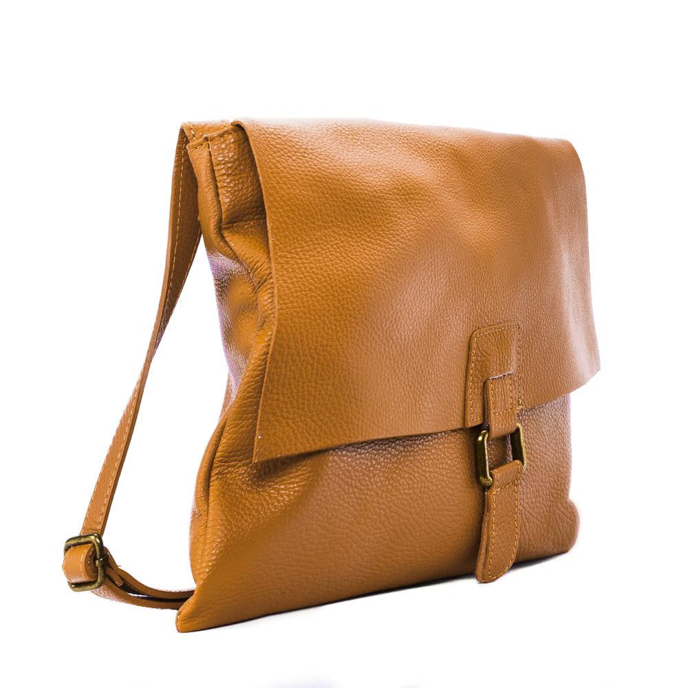 Sac bandoulière en cuir grainé COQUETTE Camel