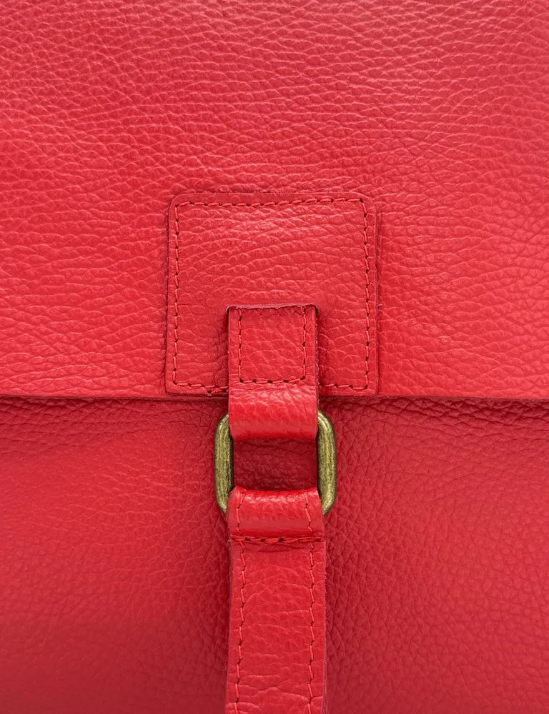 Sac bandoulière en cuir grainé COQUETTE Rouge garance