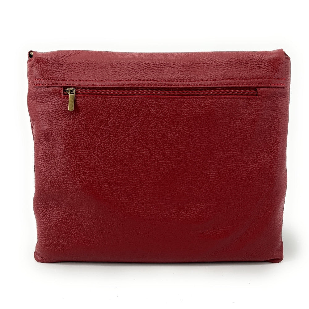 Sac bandoulière en cuir grainé COQUETTE Rouge magenta