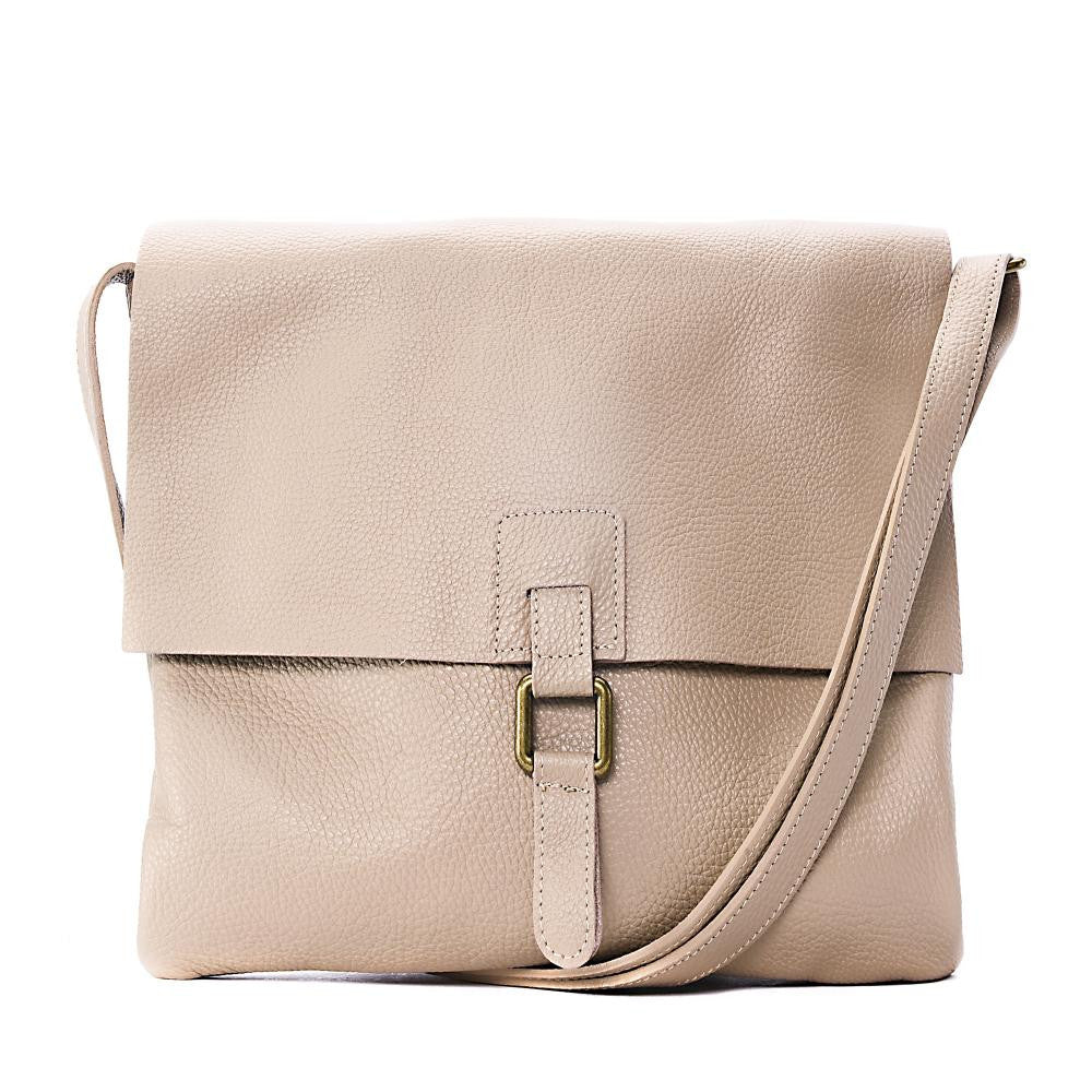 Sac bandoulière en cuir grainé COQUETTE Rose nude
