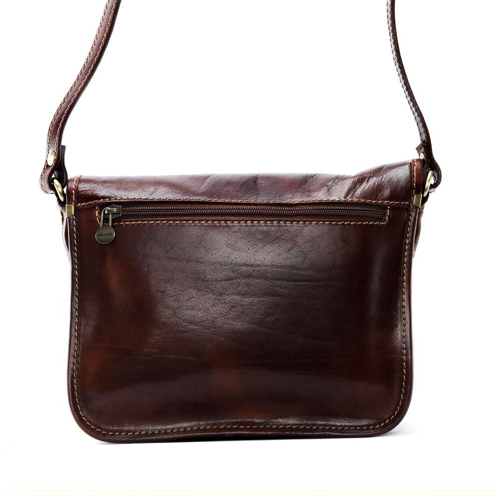 Sac bandoulière en cuir lisse NAGAÏ Chocolat