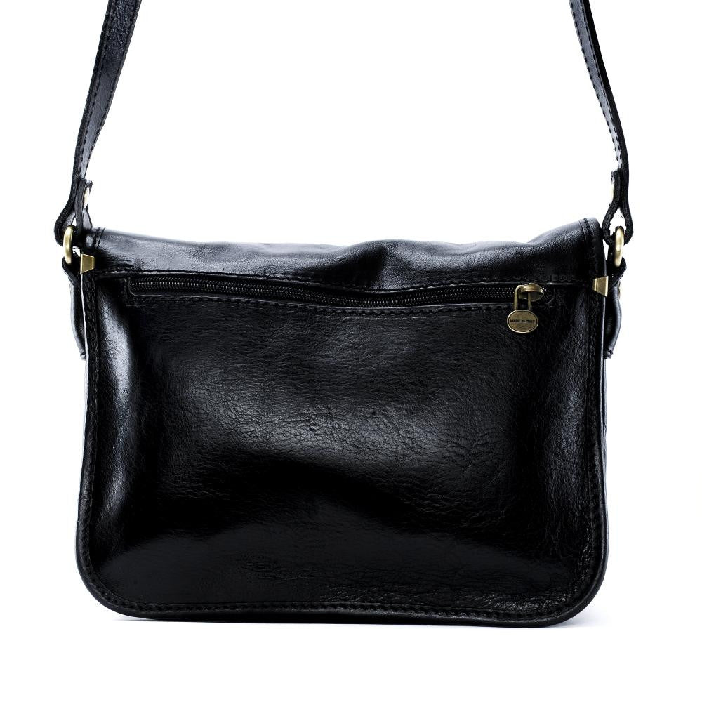 Sac bandoulière en cuir lisse NAGAÏ Noir
