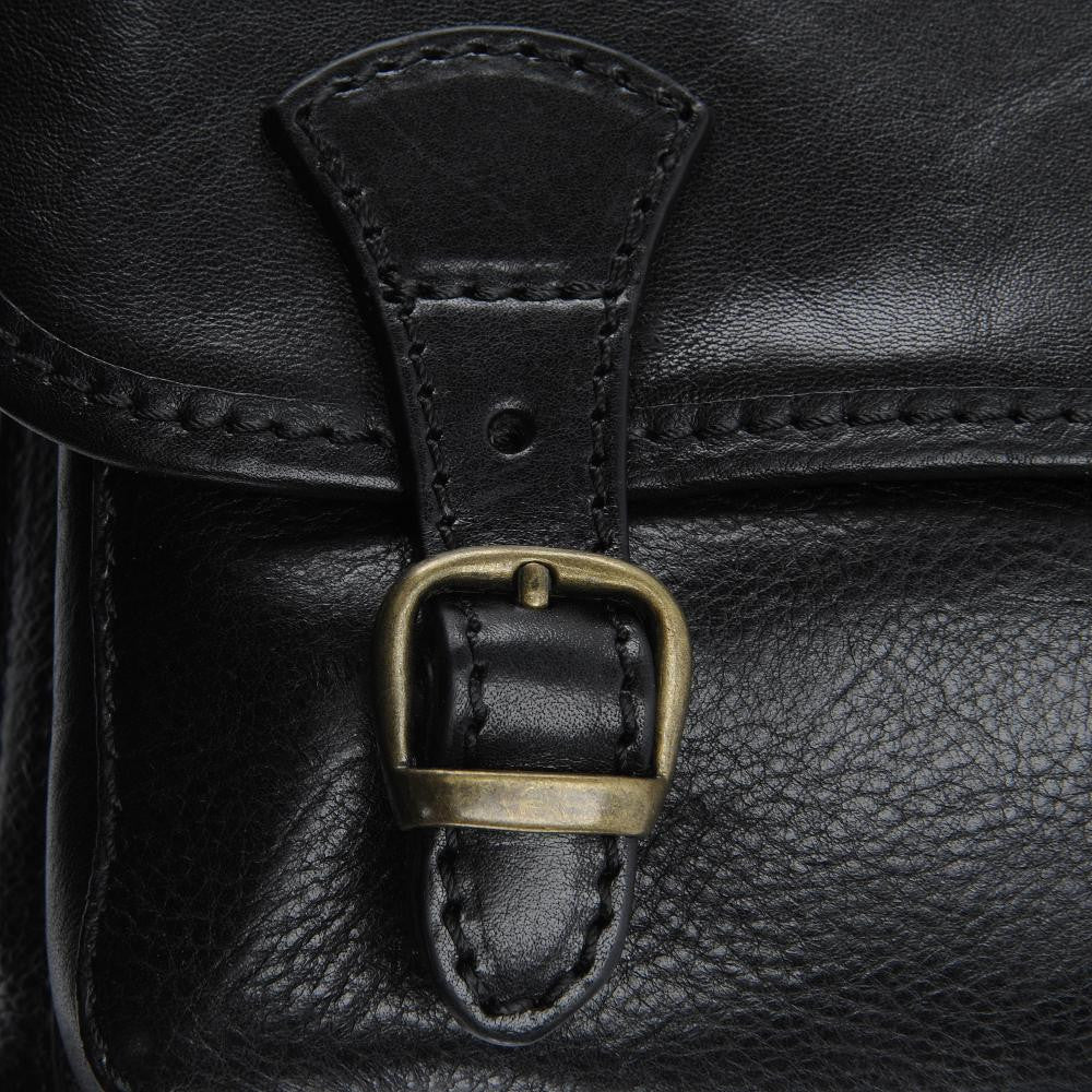 Sac bandoulière en cuir lisse NAGAÏ Noir