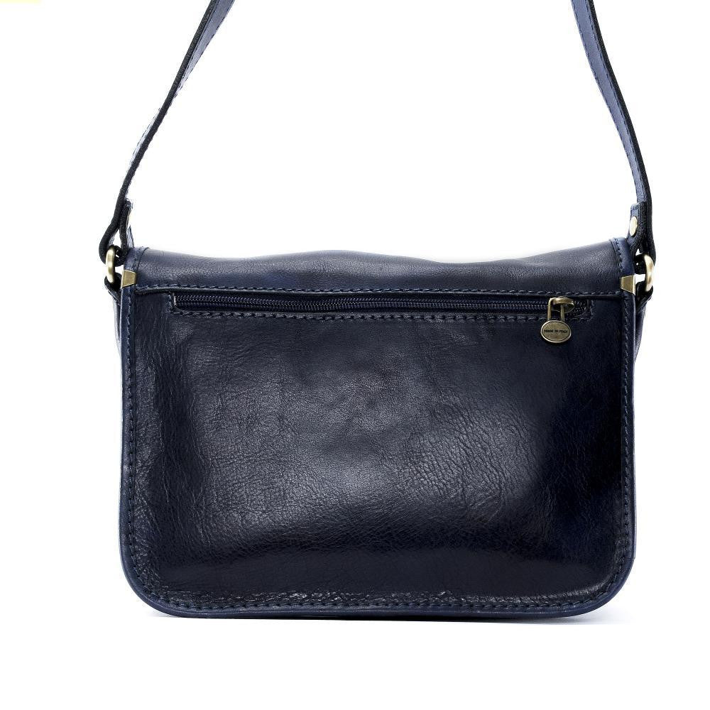 Sac bandoulière en cuir lisse NAGAÏ Bleu marine