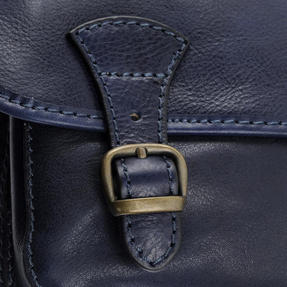 Sac bandoulière en cuir lisse NAGAÏ Bleu marine