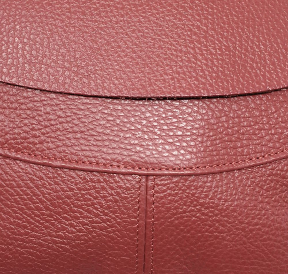 Sac besace à bandoulière en cuir grainé BIG CITIZEN Rouge foncé
