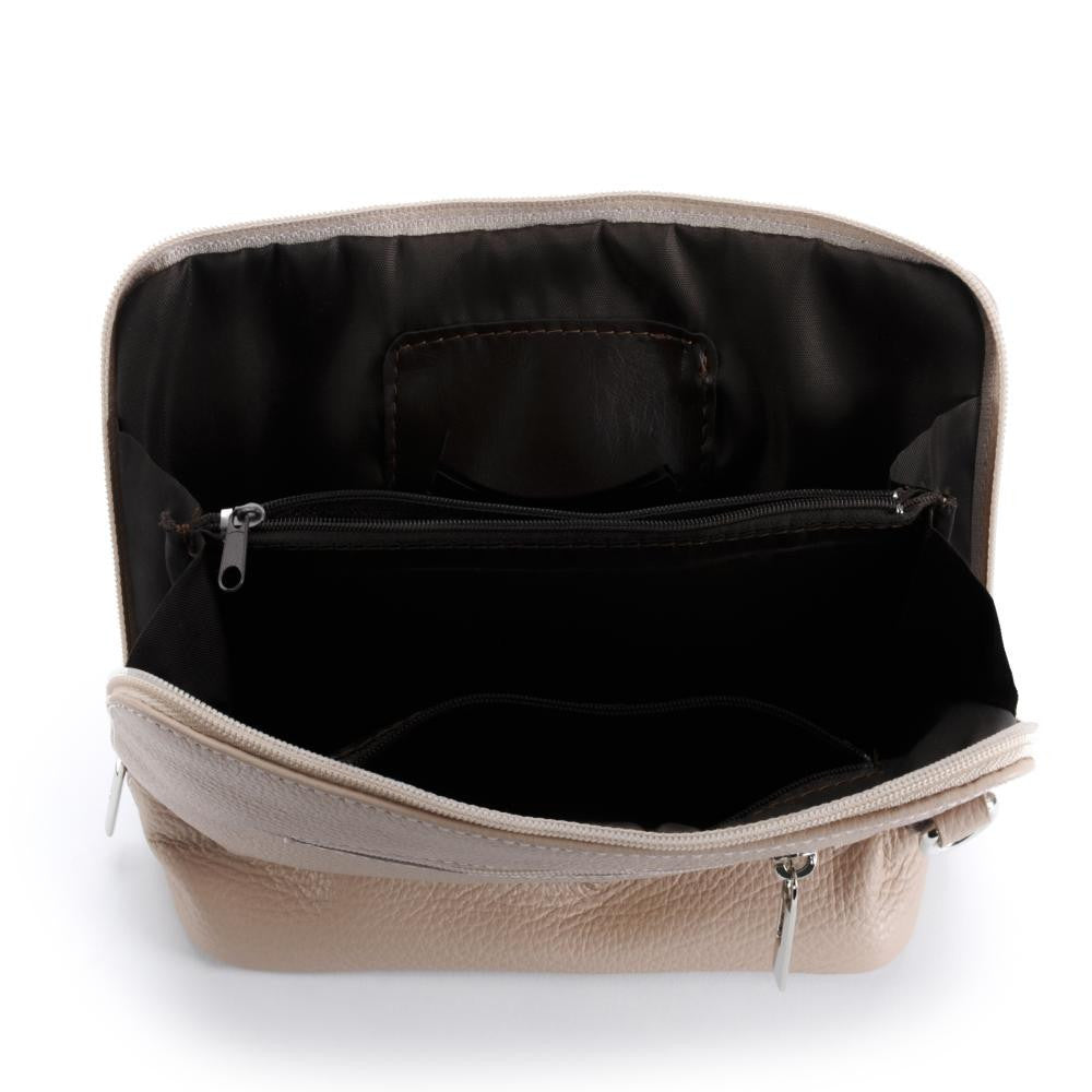 Mini sac à bandoulière en cuir grainé italien MIA Rose nude