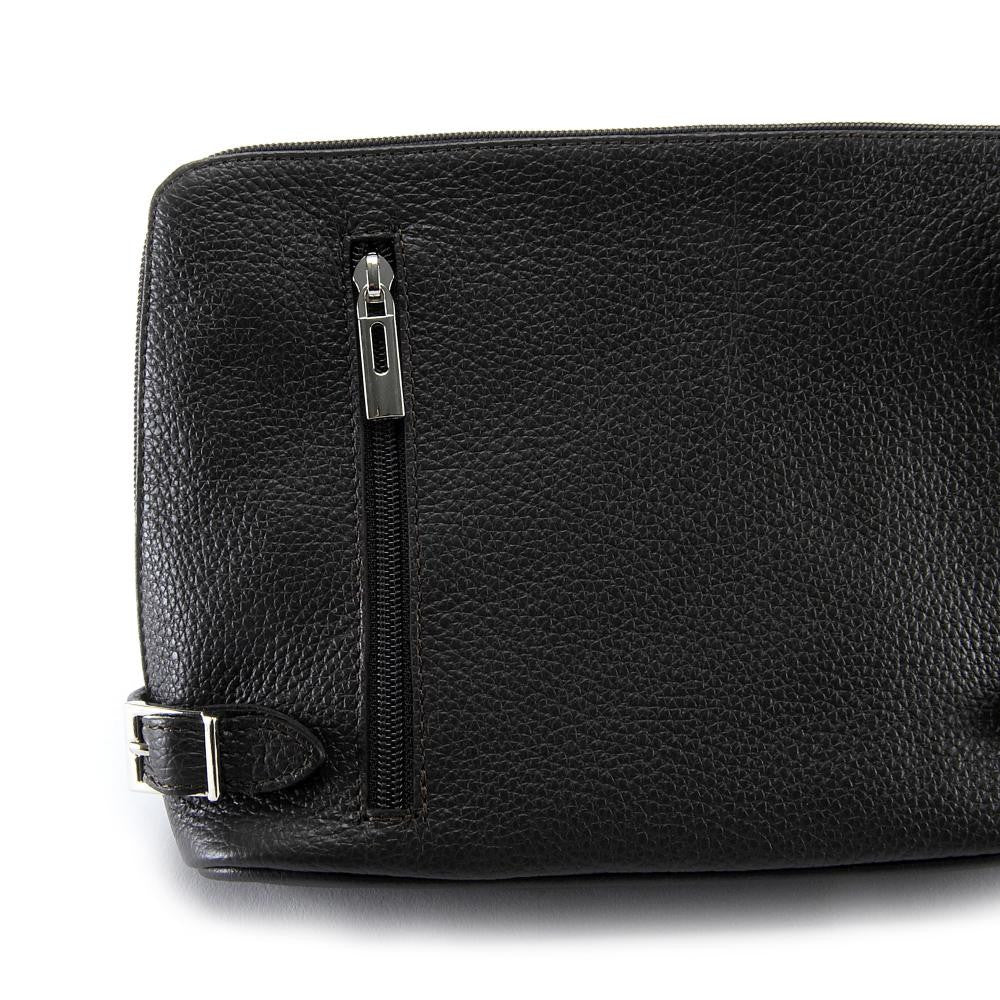 Mini sac à bandoulière en cuir grainé italien MIA Noir
