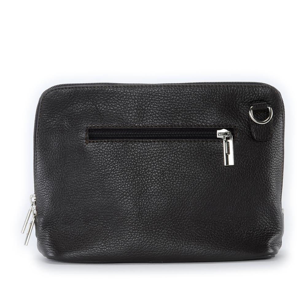 Mini sac à bandoulière en cuir grainé italien MIA Noir