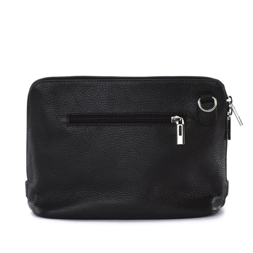 Mini sac à bandoulière en cuir grainé italien MIA Chocolat