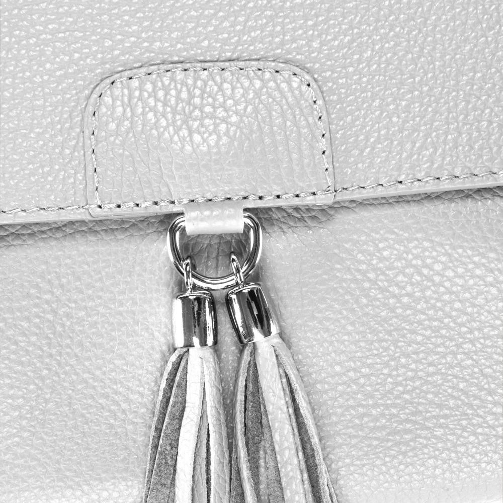 Sac bandoulière en cuir grainé SAIGON Blanc
