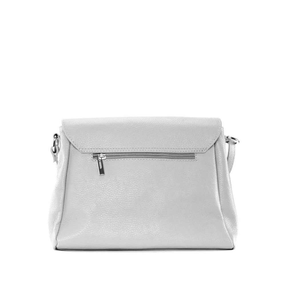 Sac bandoulière en cuir grainé SAIGON Blanc