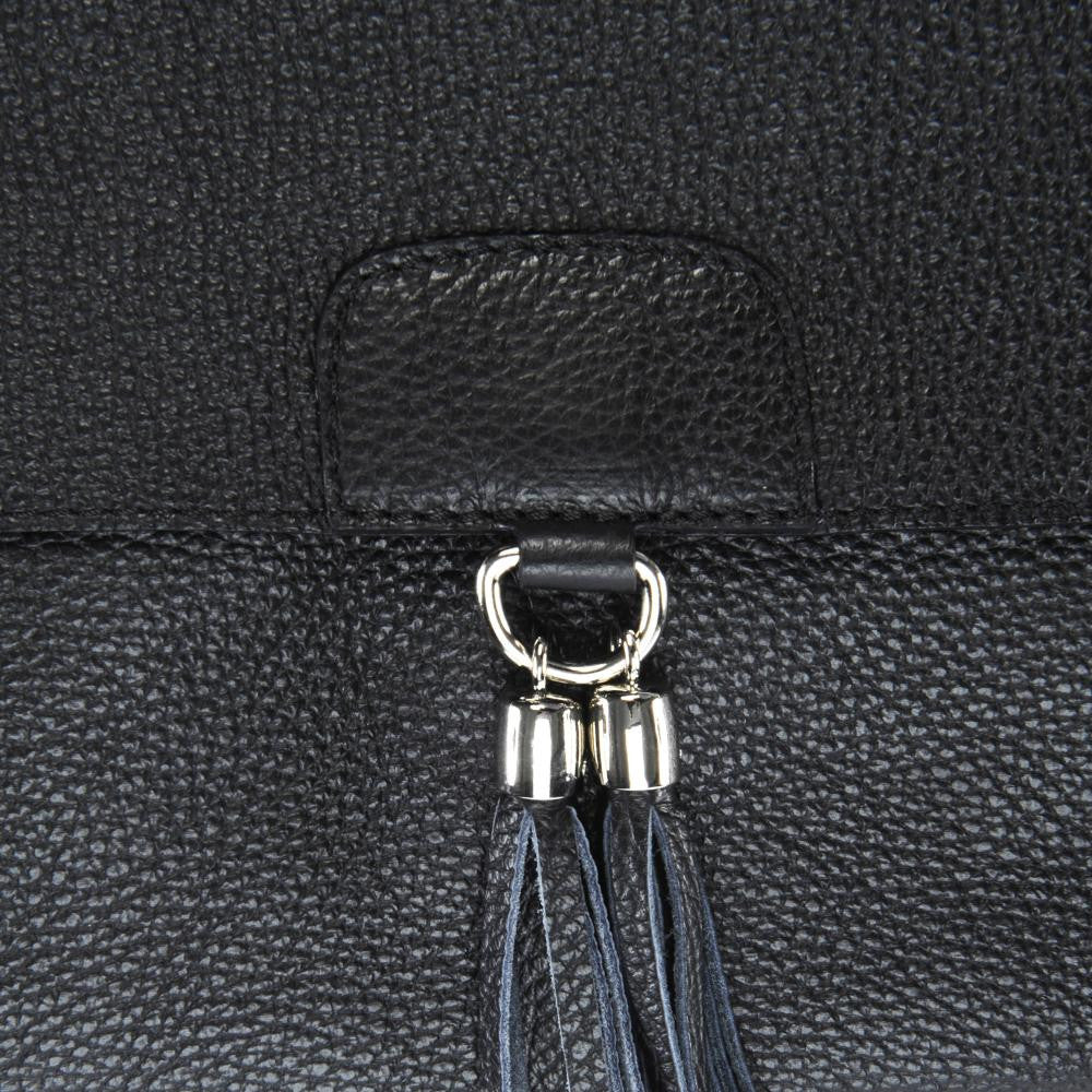 Sac bandoulière en cuir grainé SAIGON Noir
