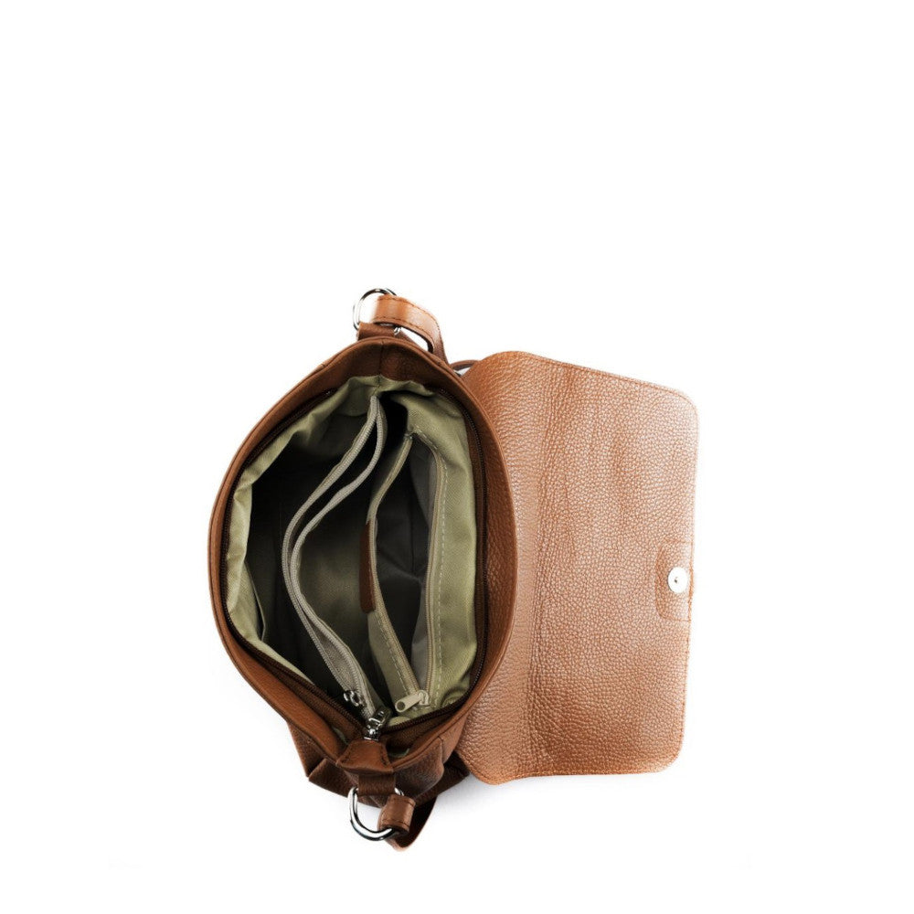 Sac bandoulière en cuir grainé SAIGON Rouge garance