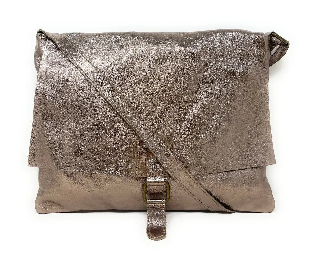 Sac bandoulière en cuir irisé COQUETTE GLOW Champagne irisé