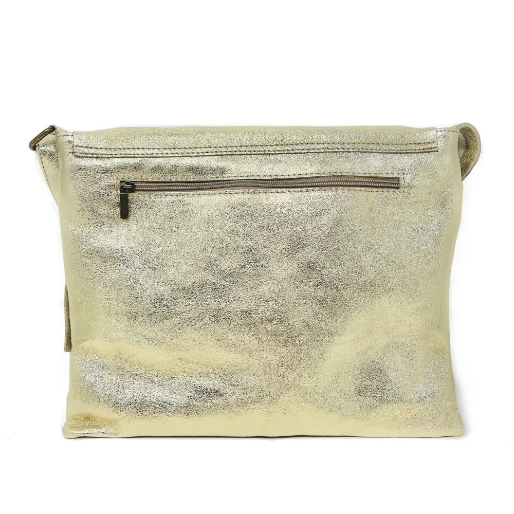 Sac bandoulière en cuir irisé COQUETTE GLOW Or pâle
