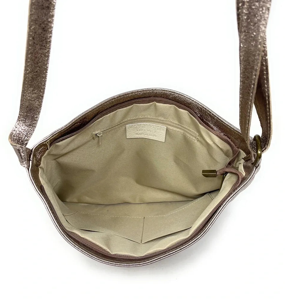 Sac bandoulière en cuir irisé COQUETTE GLOW Champagne irisé