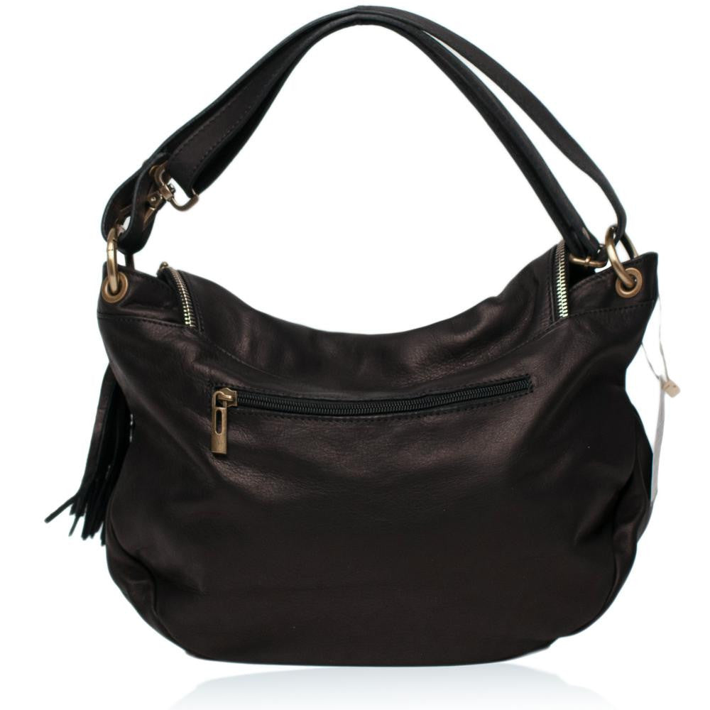 Sac bandoulière en cuir lisse 72 HEURES M Noir