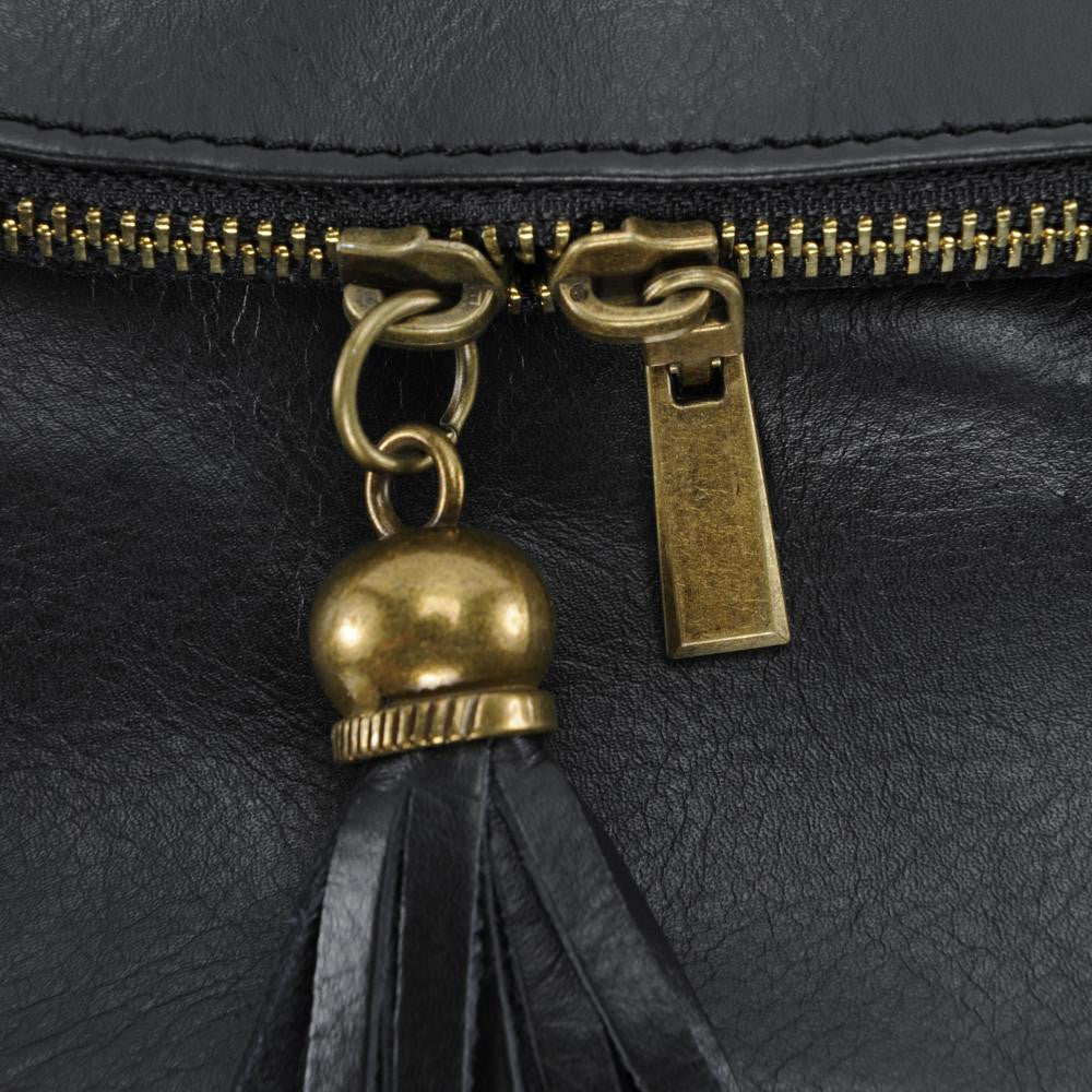 Sac bandoulière en cuir lisse 72 HEURES Noir