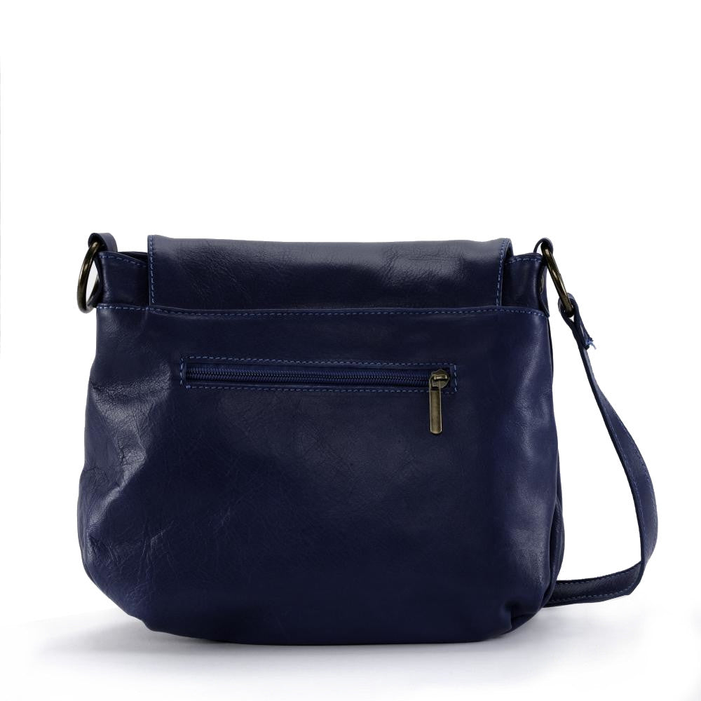 Sac bandoulière en cuir lisse 72 HEURES Bleu