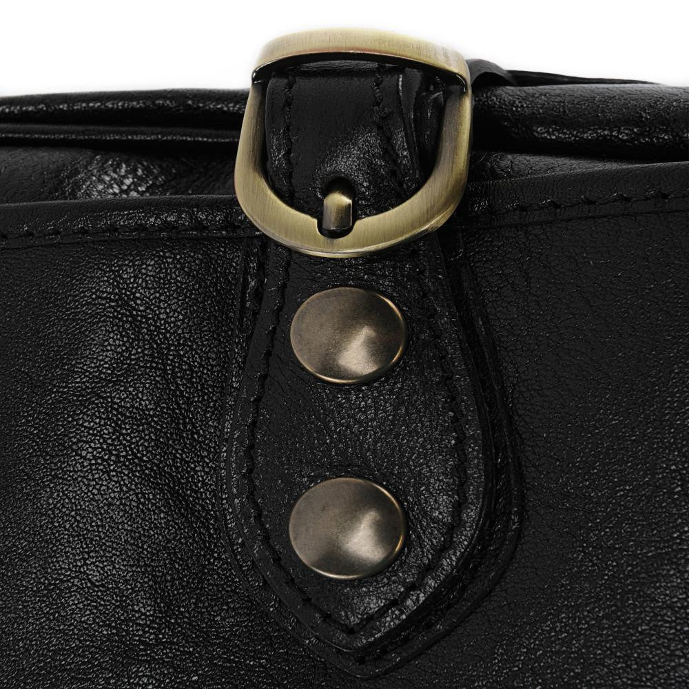 Sac bandoulière en cuir lisse VERLAINE Noir