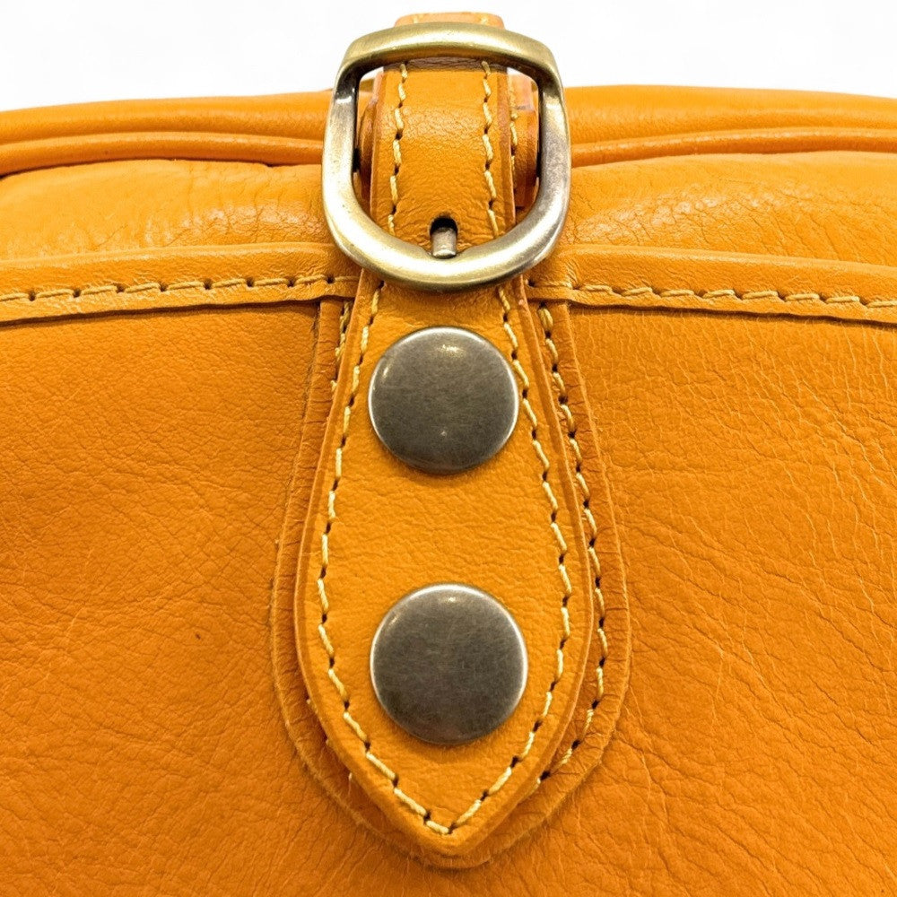 Sac bandoulière en cuir lisse VERLAINE Jaune tournesol