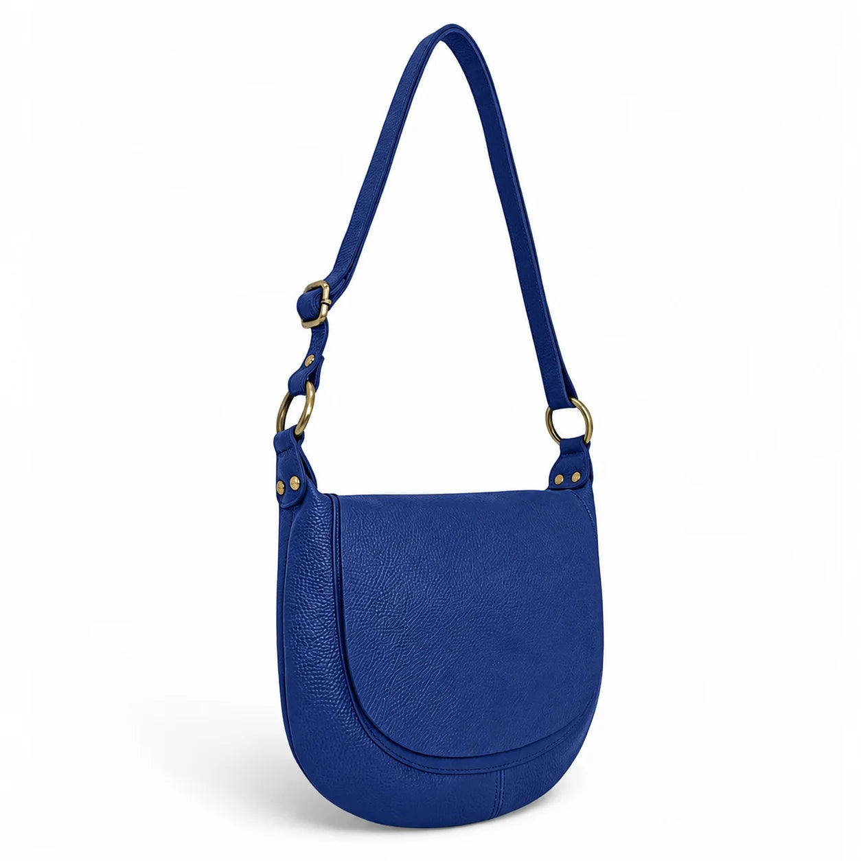 Sac bandoulière en cuir grainé LITTLE CITIZEN Bleu