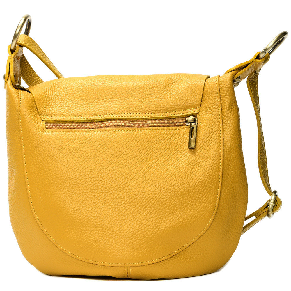 Sac bandoulière en cuir italien LITTLE CITIZEN Jaune Moutarde
