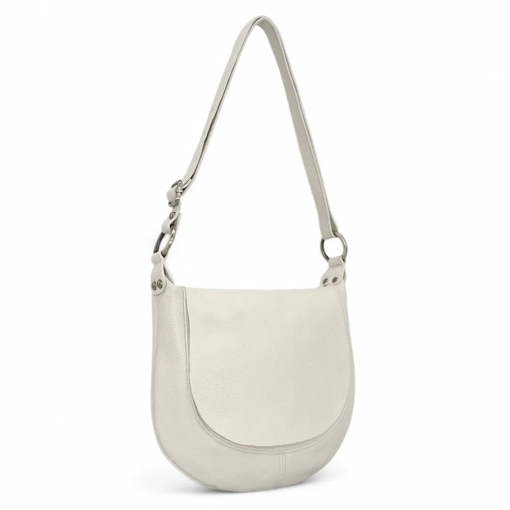 Sac bandoulière en cuir italien LITTLE CITIZEN Beige crème