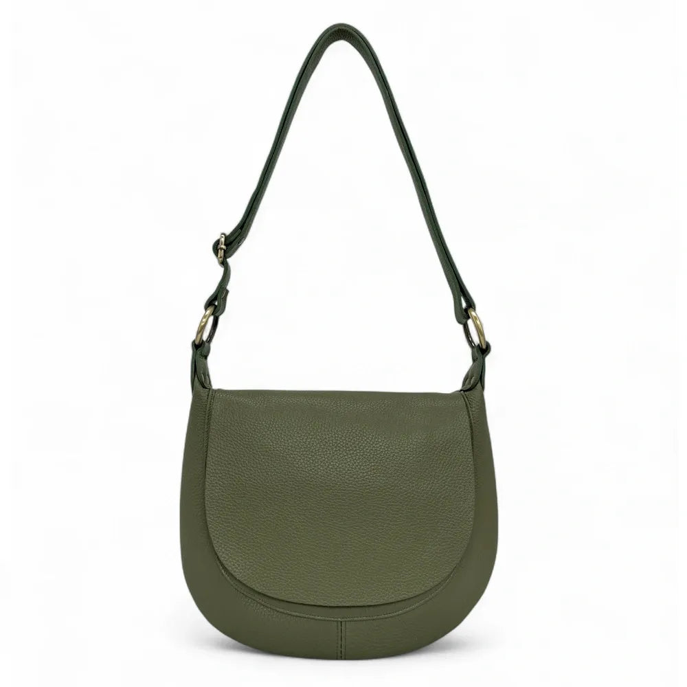 Sac bandoulière en cuir italien LITTLE CITIZEN Kaki