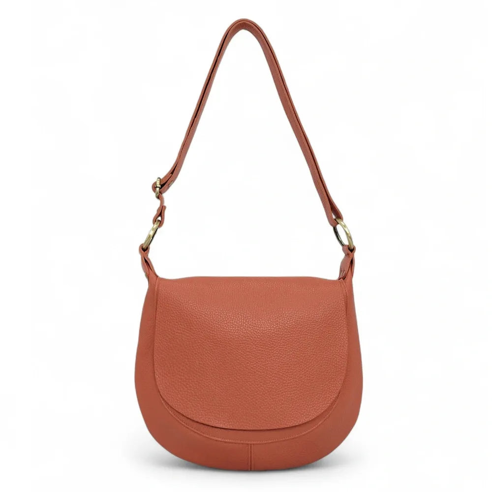 Sac bandoulière en cuir italien LITTLE CITIZEN Mandarine