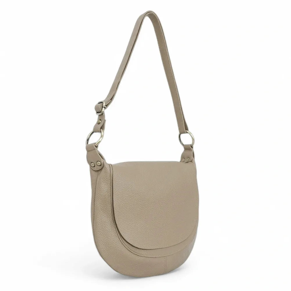 Sac bandoulière en cuir italien LITTLE CITIZEN Taupe