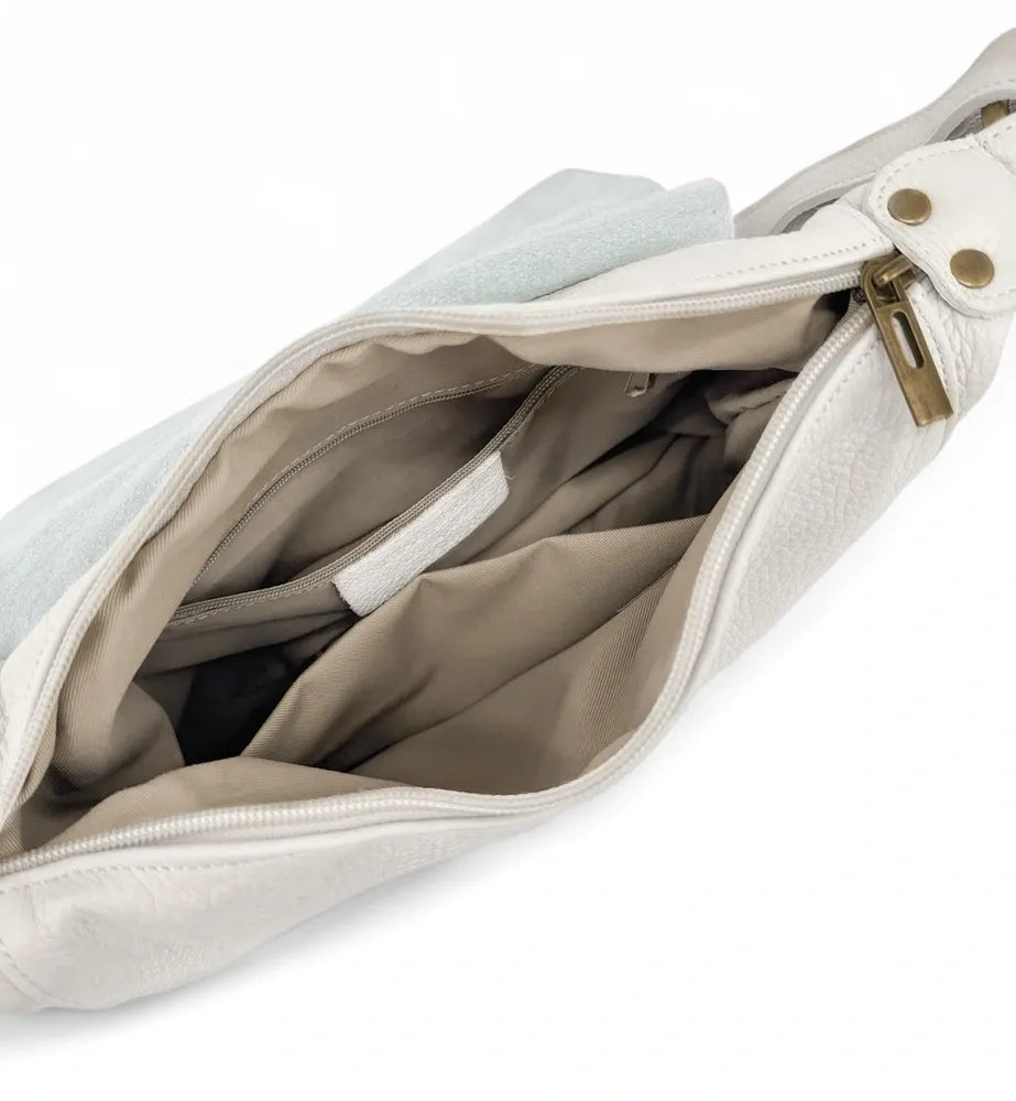 Sac bandoulière en cuir italien LITTLE CITIZEN Blanc