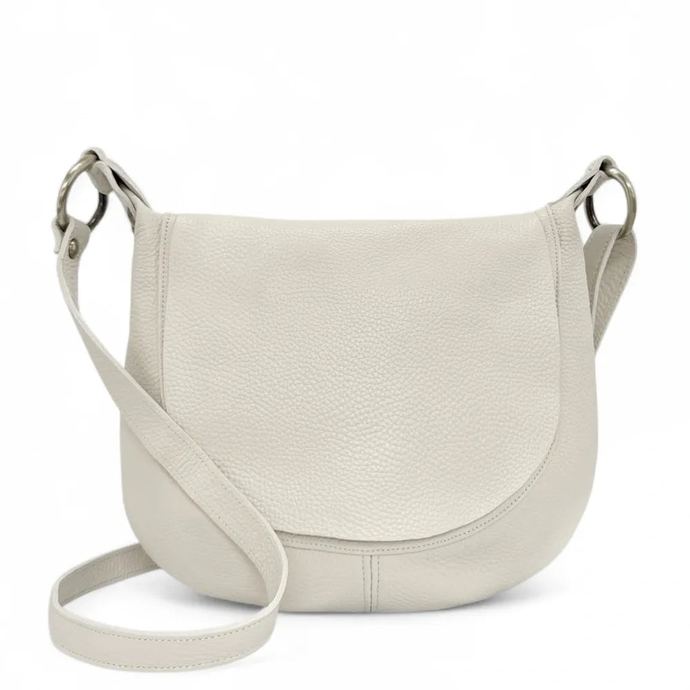 Sac bandoulière en cuir italien LITTLE CITIZEN Beige crème