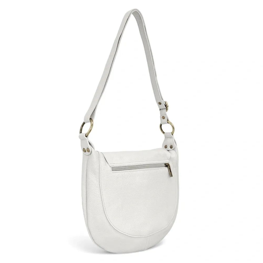 Sac bandoulière en cuir italien LITTLE CITIZEN Blanc