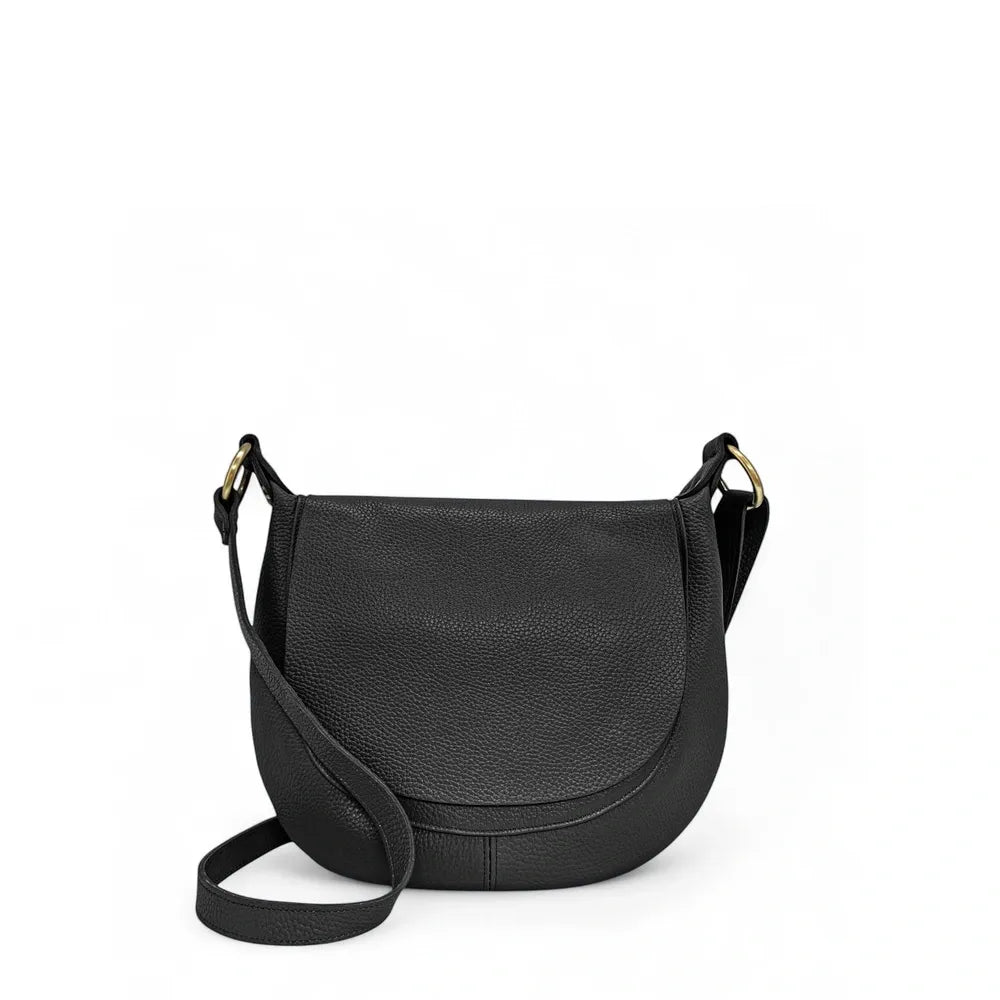 Sac bandoulière en cuir italien LITTLE CITIZEN Noir