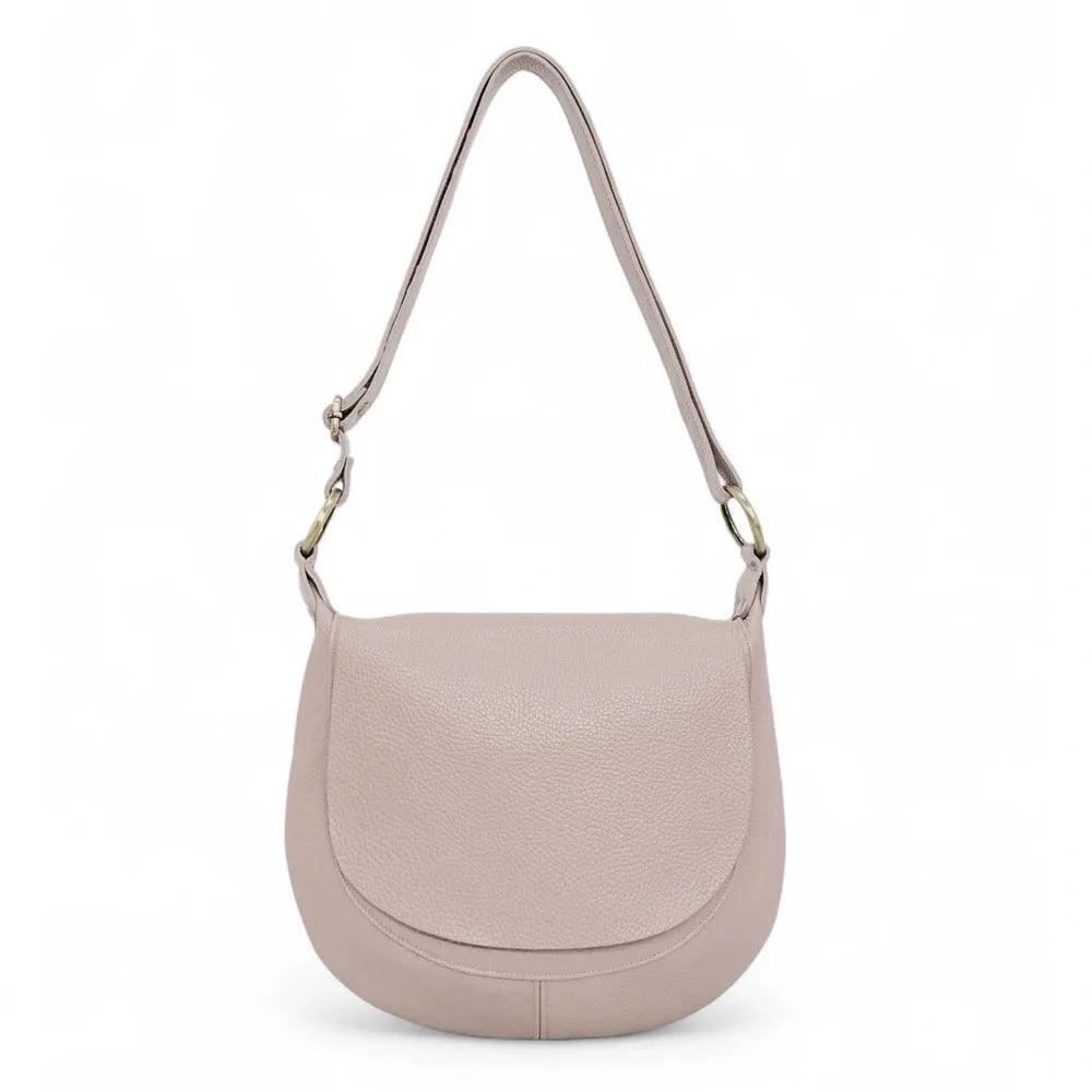Sac bandoulière en cuir italien LITTLE CITIZEN Rose nude