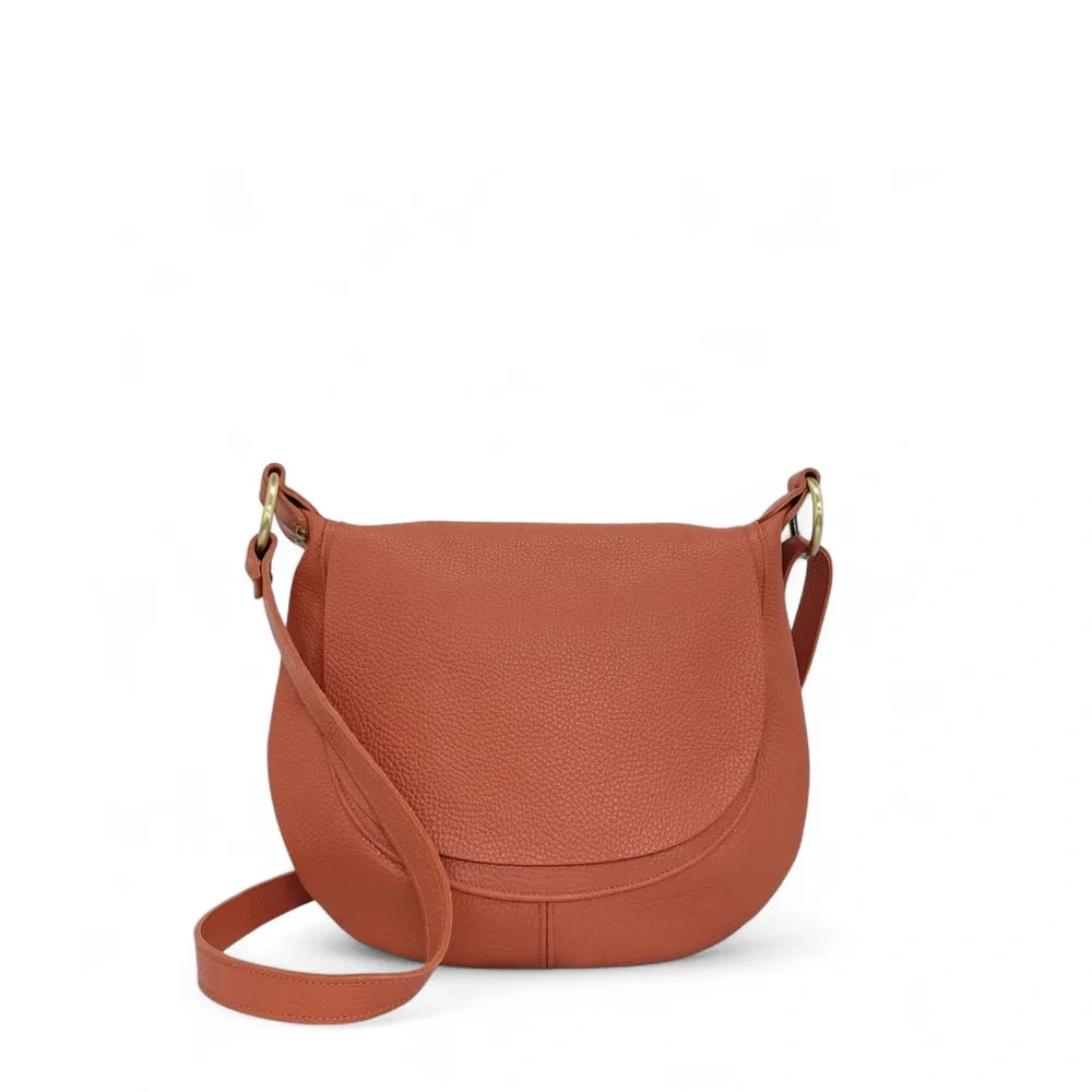 Sac bandoulière en cuir italien LITTLE CITIZEN Mandarine