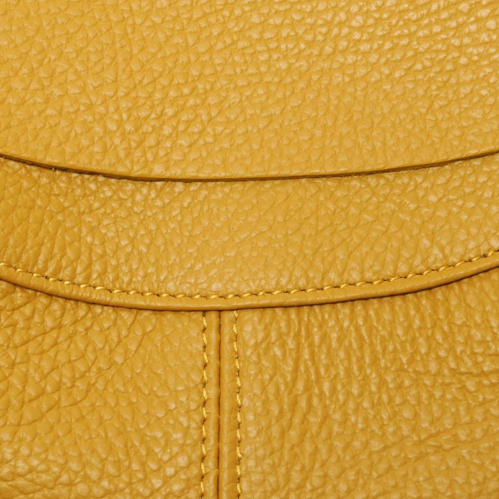 Sac bandoulière en cuir italien LITTLE CITIZEN Jaune Moutarde